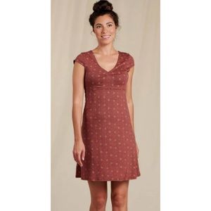 Toad&Co Rosemarie Dress in Color Henna Tile Print and pocket!